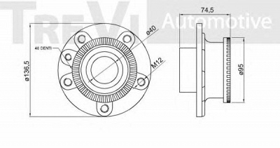 TREVI AUTOMOTIVE wb1203 -  Комплект подшипника ступицы колеса